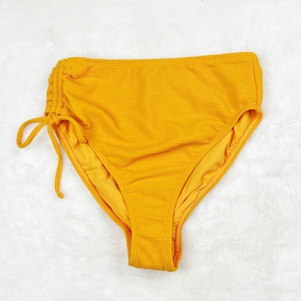 NEW Sea Angel Target Textured Side Drawstring High Waisted Bikini Bottoms Gold